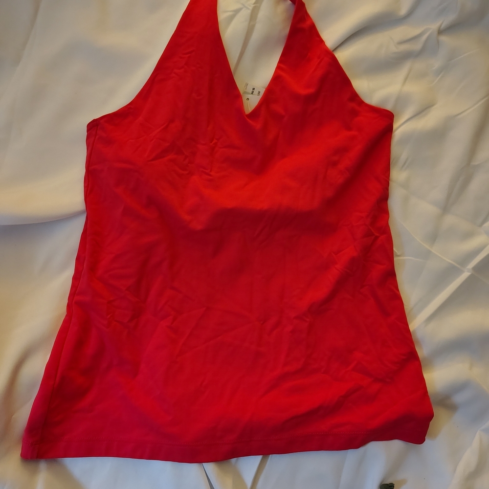 croft & barrow Red Halter V-Neck Camisole